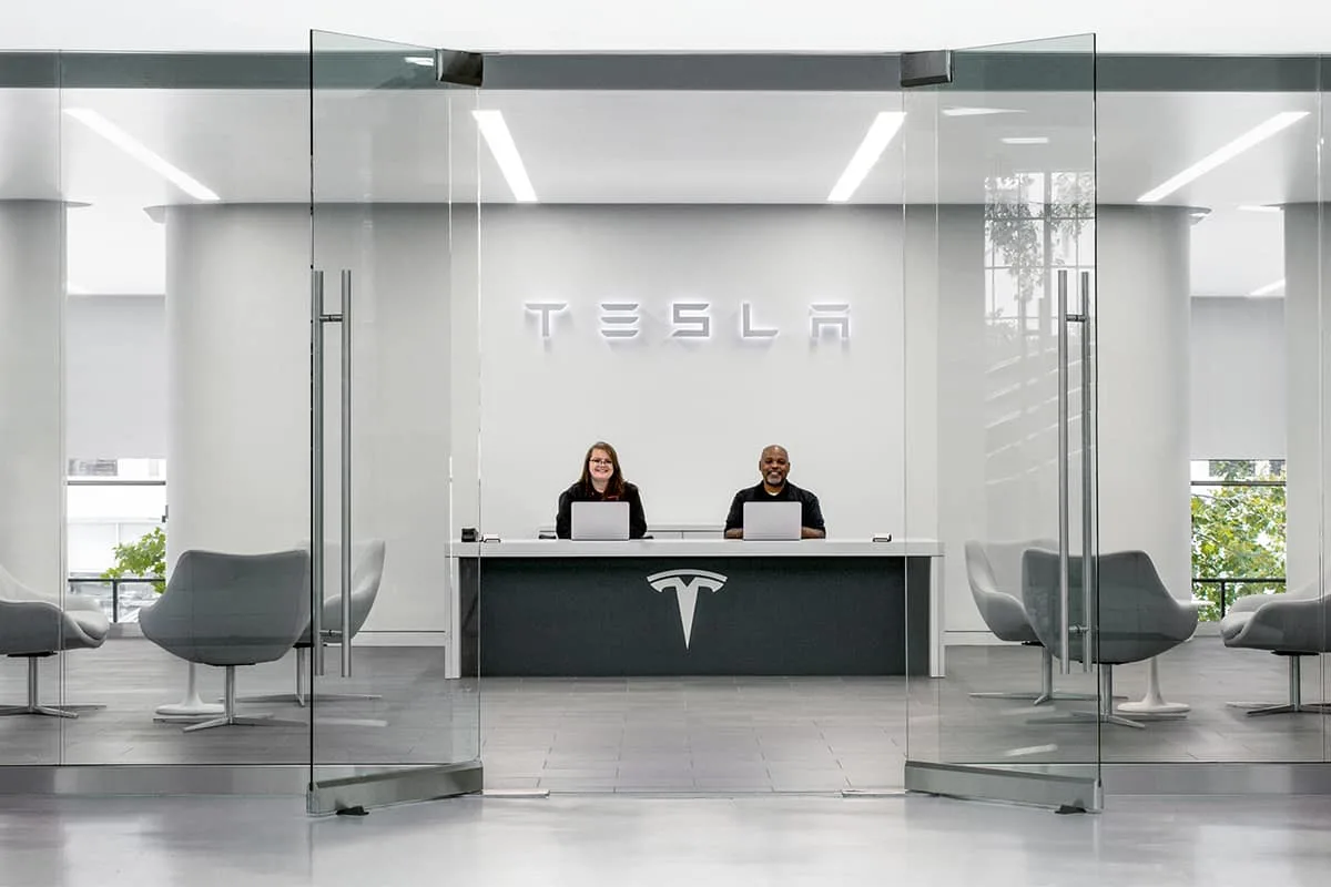 tesla service lobby