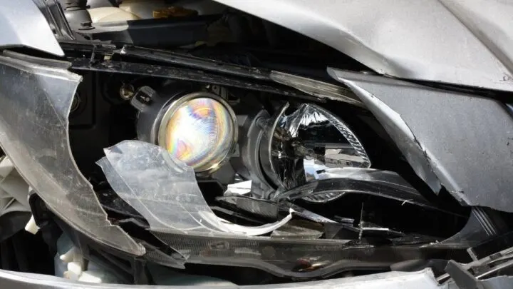 Broken headlight