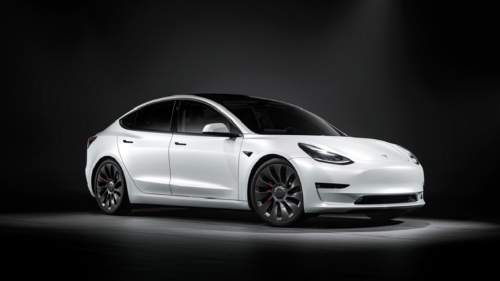 Side view of a Model 3
