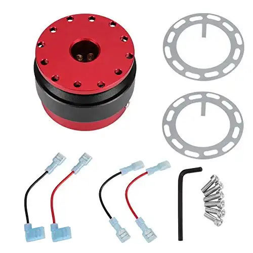 Steering Wheel Hub Adapter, Universal Racing Car Steering Wheel Quick Release Adapter Hub Boss Kit with Button Ball