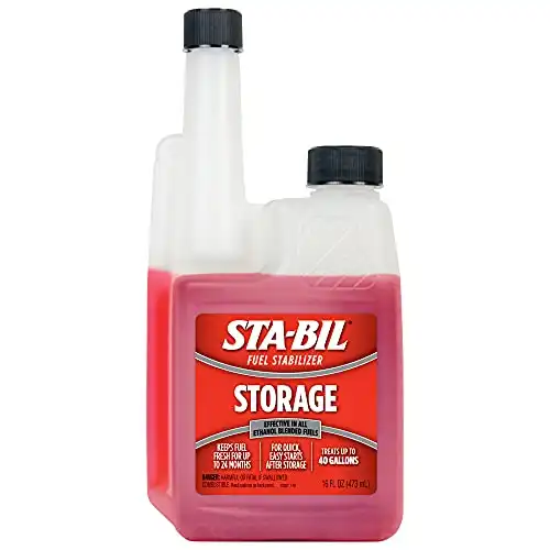 STA-BIL Storage Fuel Stabilizer - Keeps Fuel Fresh For Up To Two Years, Effective In All Gasoline Including All Ethanol Blended Fuels, For Quick, Easy Starts, Treats Up To 40 Gallons, 16oz (22207) , R...
