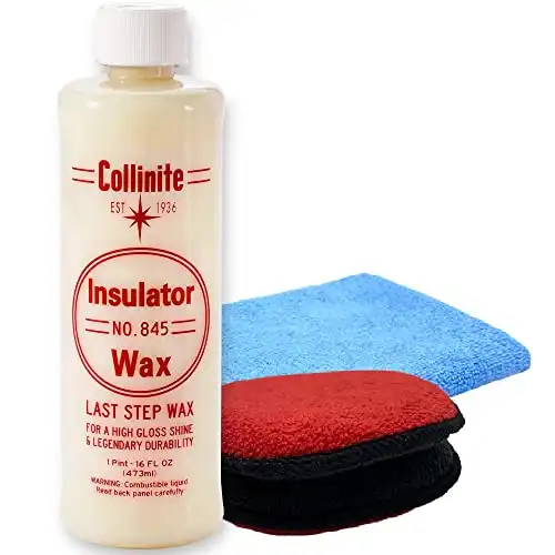 Collinite No. 845 Insulator Wax with Microfiber Towel & Applicator Combo