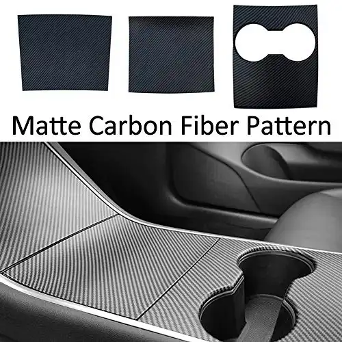 RSZX Tesla Model 3 Model Y Center Console Wrap Decoration ABS Matte Carbon Fiber Pattern Tesla Model 3 Model Y Accessories