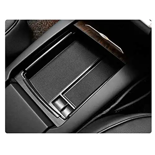 YEE PIN Model S X Center Console Organizer Tray Armrest Tray Armrest Box Secondary Storage Insert ABS Materials Tray Compatible with Tesla Model S X (Black)